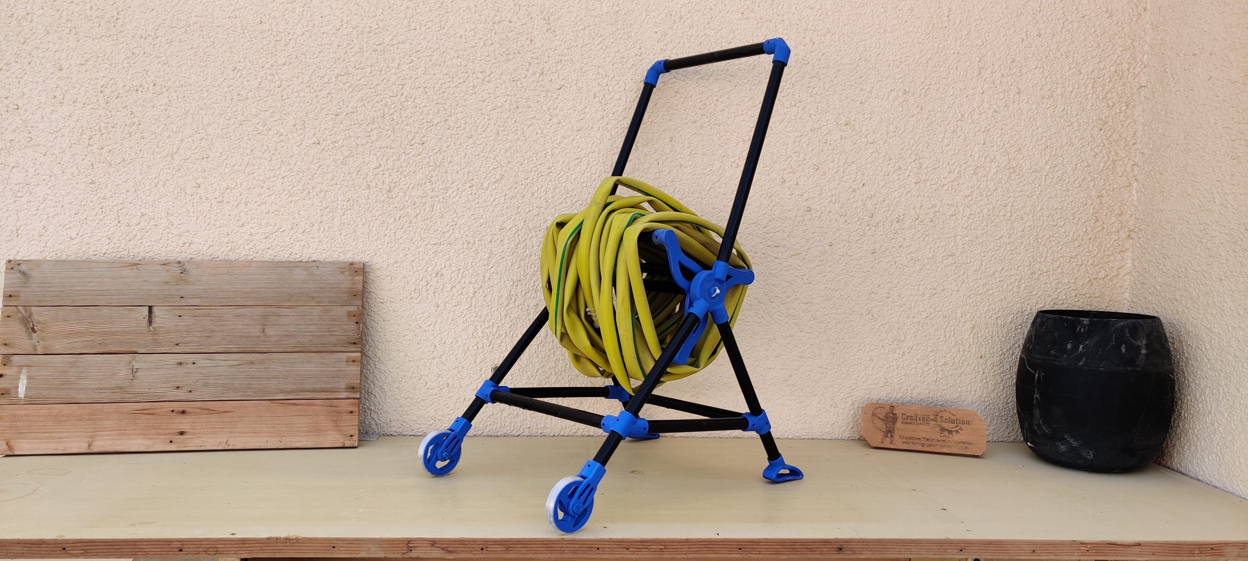 3D Printed Revolving Garden Hose Holder for 20mm PVC Pipes STL Files